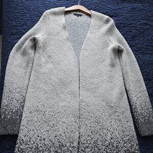 RW&CO Grey Ombre Cardigan with Silver Metallic Hem – Size M